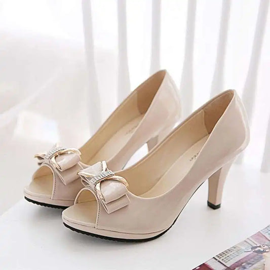 Women's Fashion Elegant Platform Bow Designer Low Heel Sandals